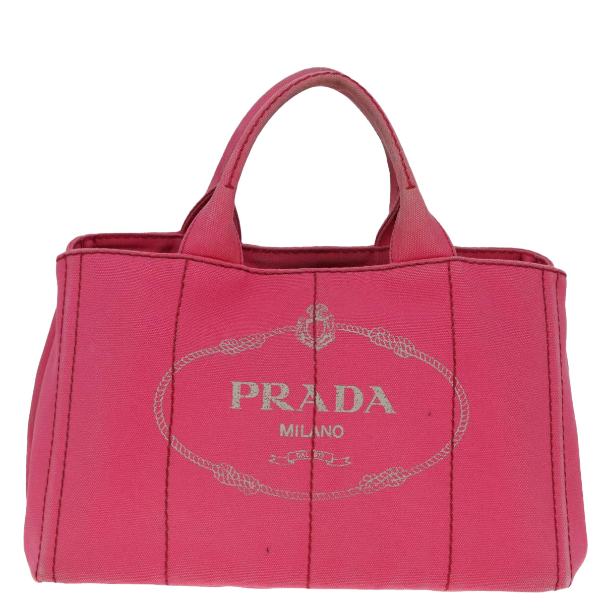 Luxury Prada Canapa MM Hand Bag Canvas Pink Gold  yk15280