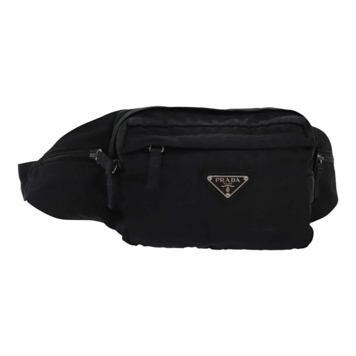 Luxury Prada Waist bag Nylon Black Silver  yk15289