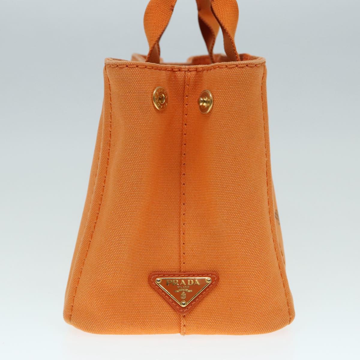 Luxury Prada Canapa PM Hand Bag Canvas Orange Gold  yk15292