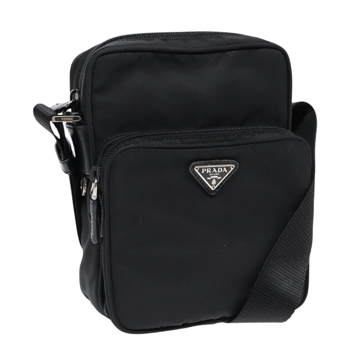 Luxury Prada Shoulder Bag Nylon Black Silver  yk15293
