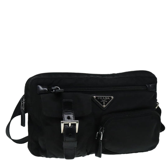 Luxury Prada Waist bag Nylon Black Silver  yk15295