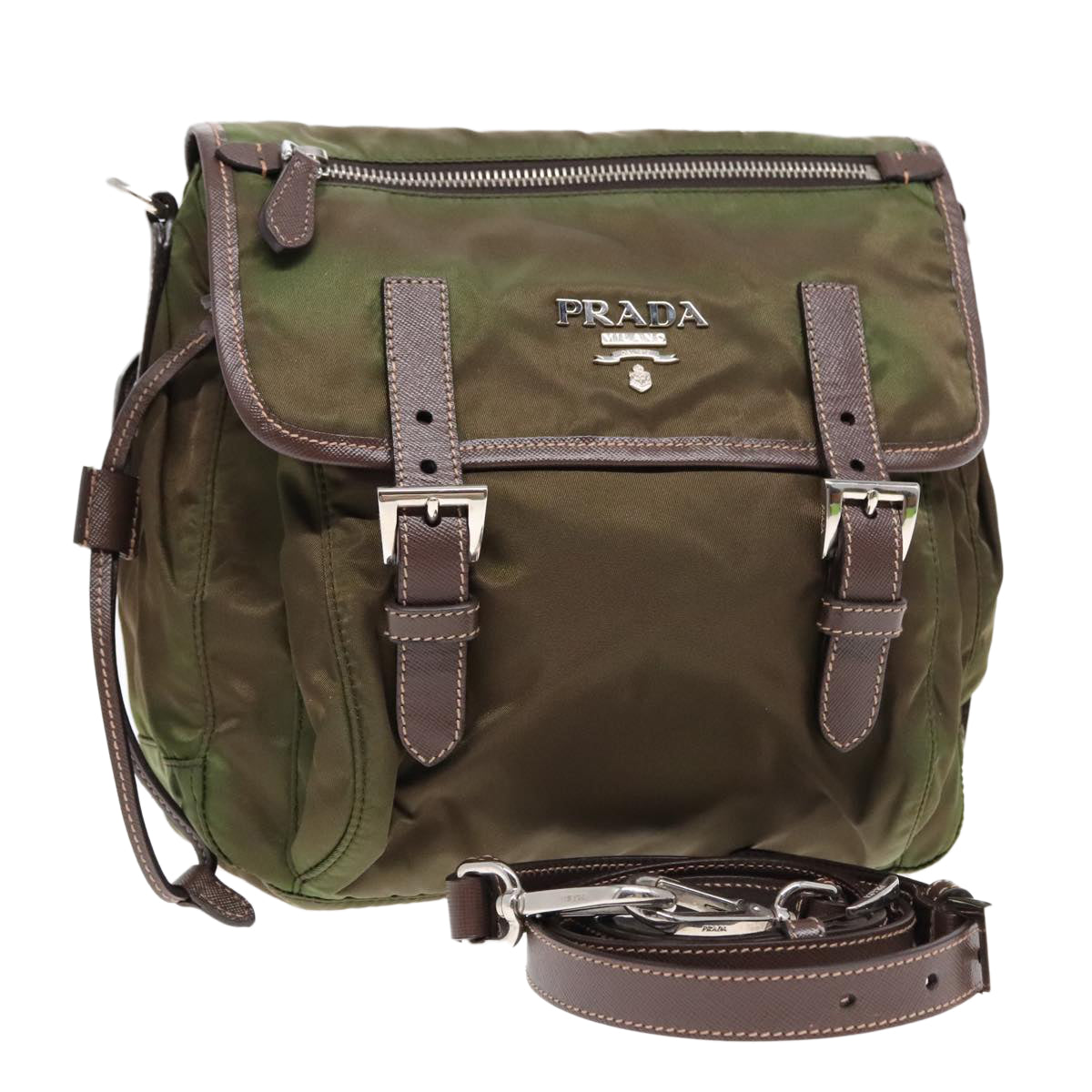 Luxury Prada Shoulder Bag Nylon Khaki  yk15404
