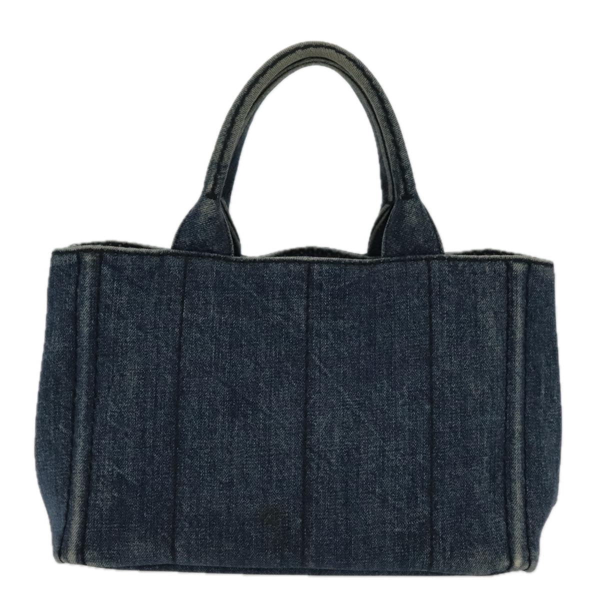Luxury Prada Canapa PM Hand Bag Denim Blue Gold  yk15518