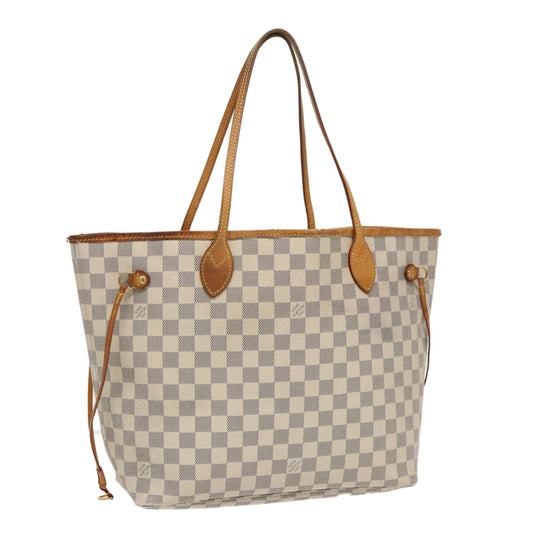 LOUIS VUITTON Damier Azur Neverfull MM Tote Bag N41605 LV yk15695