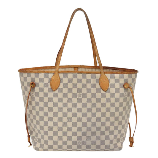 LOUIS VUITTON Damier Azur Neverfull MM Tote Bag N41605 LV yk15695