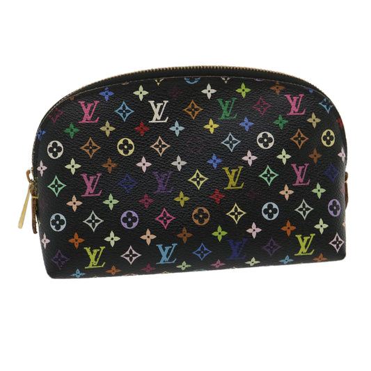 LOUIS VUITTON Monogram Multicolor Pochette Cosmetic Pouch Black M47355 LV yk4265