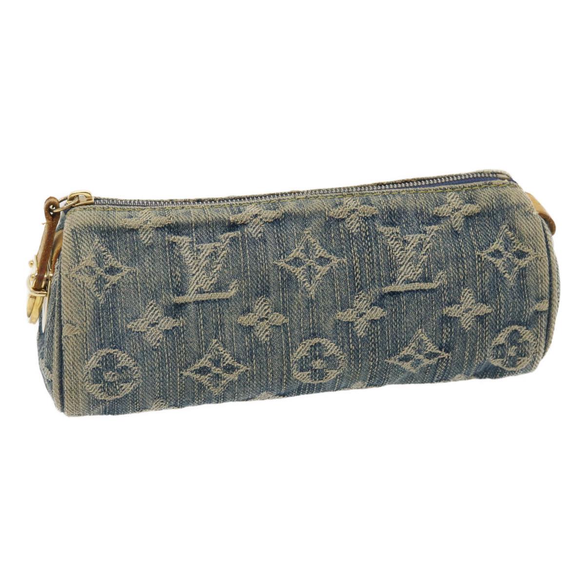 LOUIS VUITTON Monogram Denim Trousse Speedy GM Pouch Blue M95081 LV yk4515