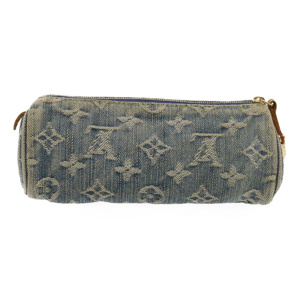 LOUIS VUITTON Monogram Denim Trousse Speedy GM Pouch Blue M95081 LV yk4515