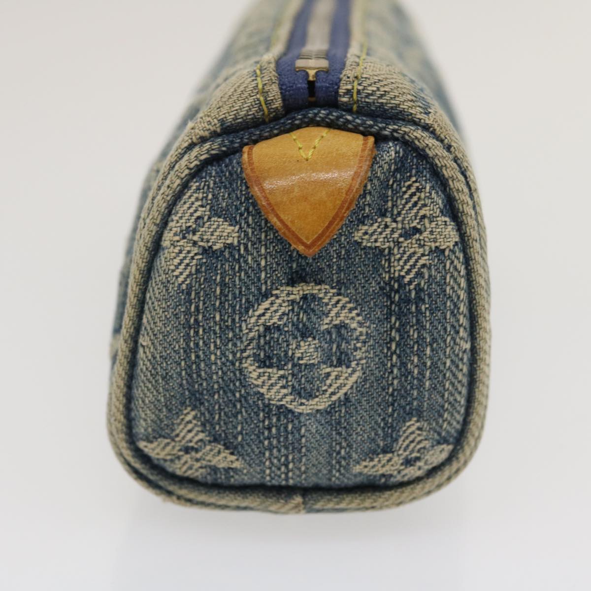 LOUIS VUITTON Monogram Denim Trousse Speedy GM Pouch Blue M95081 LV yk4515