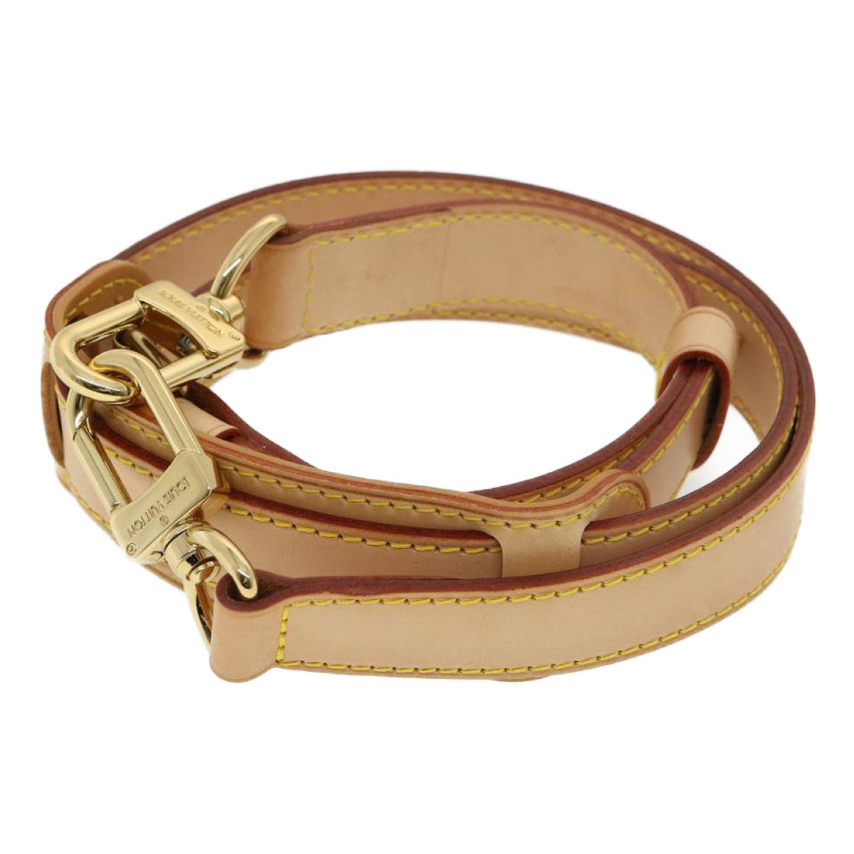 LOUIS VUITTON Shoulder Strap Leather Powanie Name Tag Set Beige LV yk5144