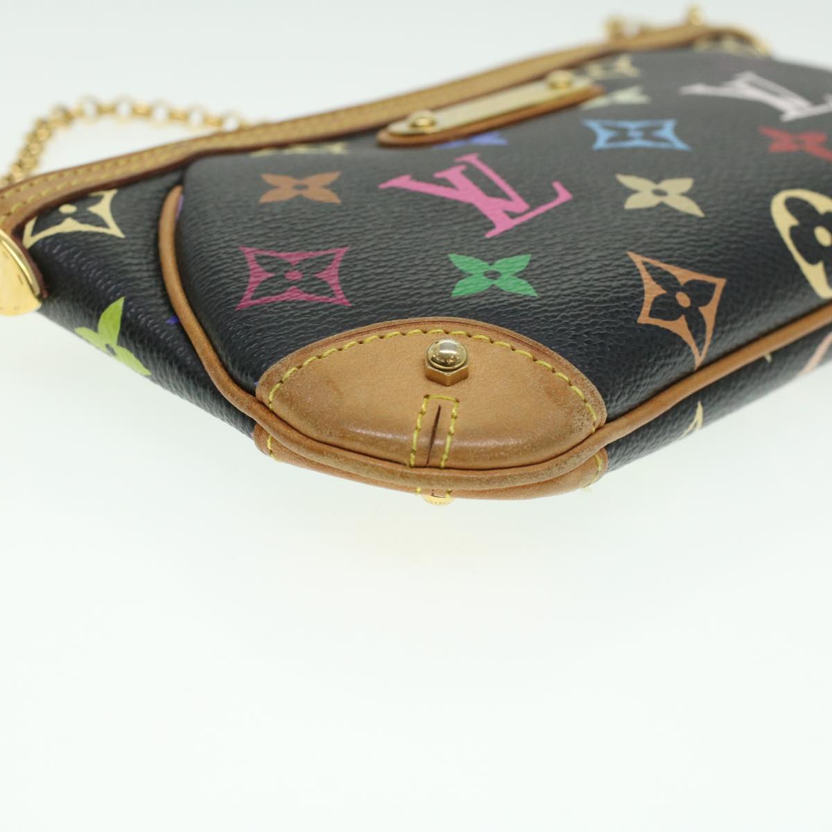 LOUIS VUITTON Monogram Multicolor Pochette Mira MM Pouch Black M60097 LV yk5930A