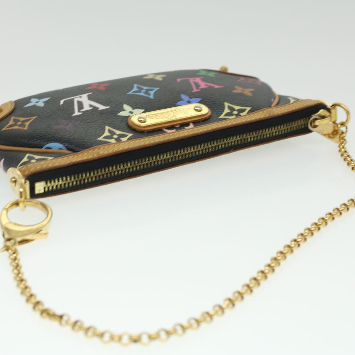 LOUIS VUITTON Monogram Multicolor Pochette Mira MM Pouch Black M60097 LV yk5930A