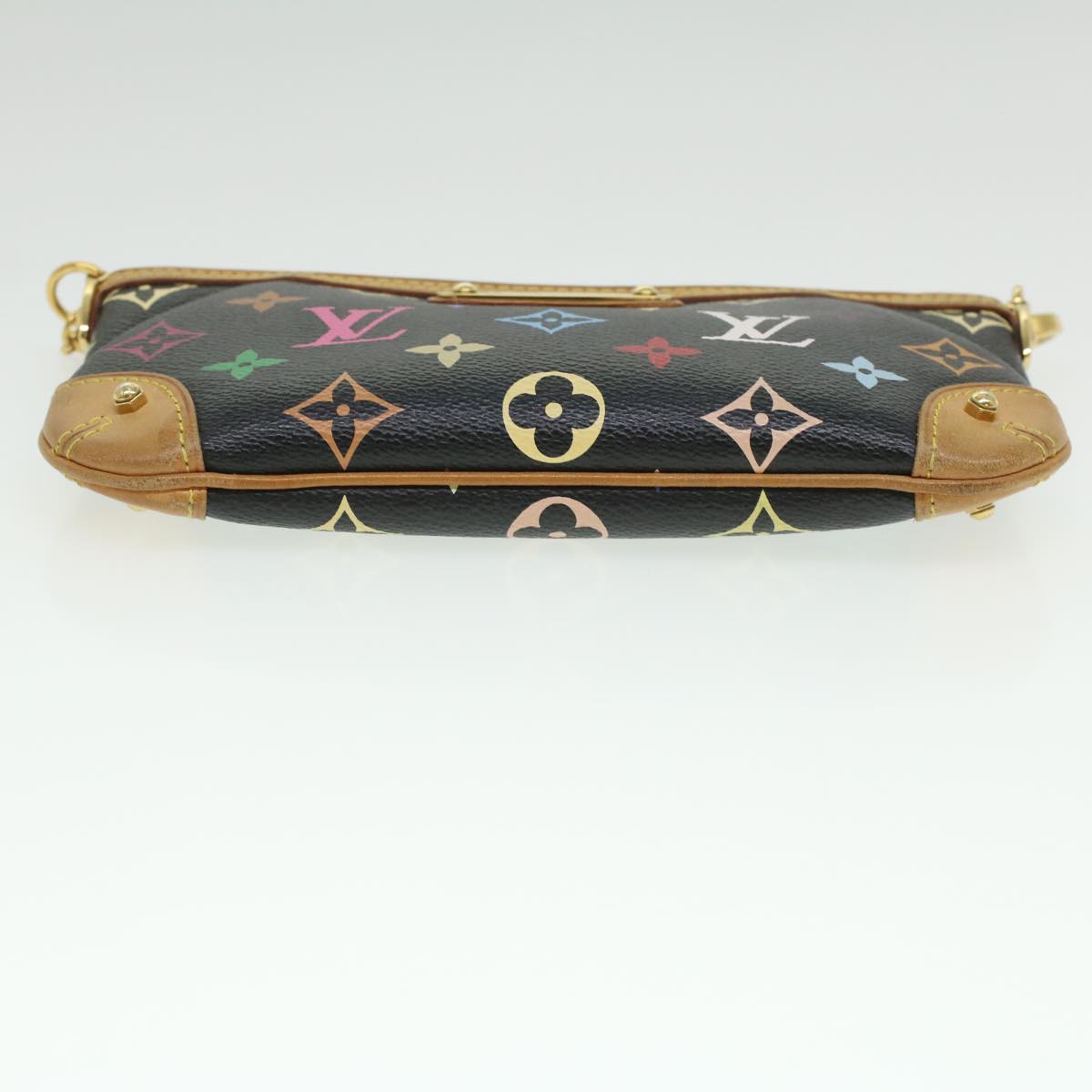 LOUIS VUITTON Monogram Multicolor Pochette Mira MM Pouch Black M60097 LV yk5930A
