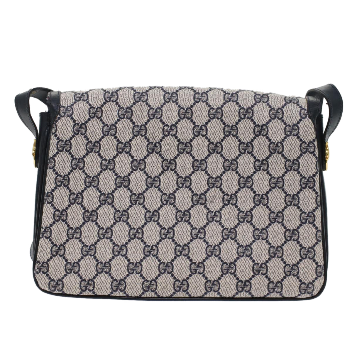GUCCI GG Canvas Shoulder Bag PVC Leather Navy  7925