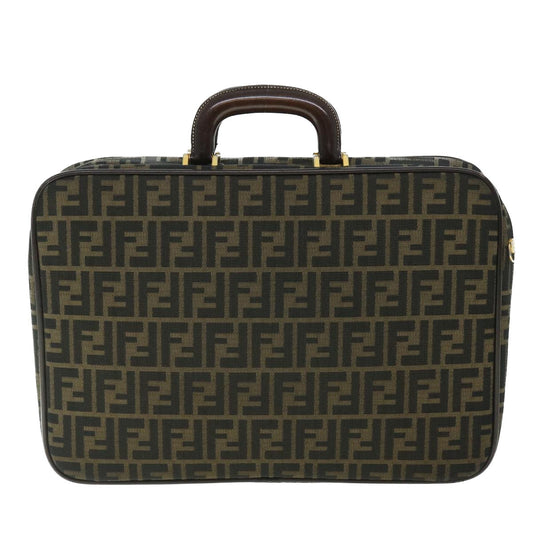 Luxury FendiZucca Canvas Hand Bag Black Brownyk8377B