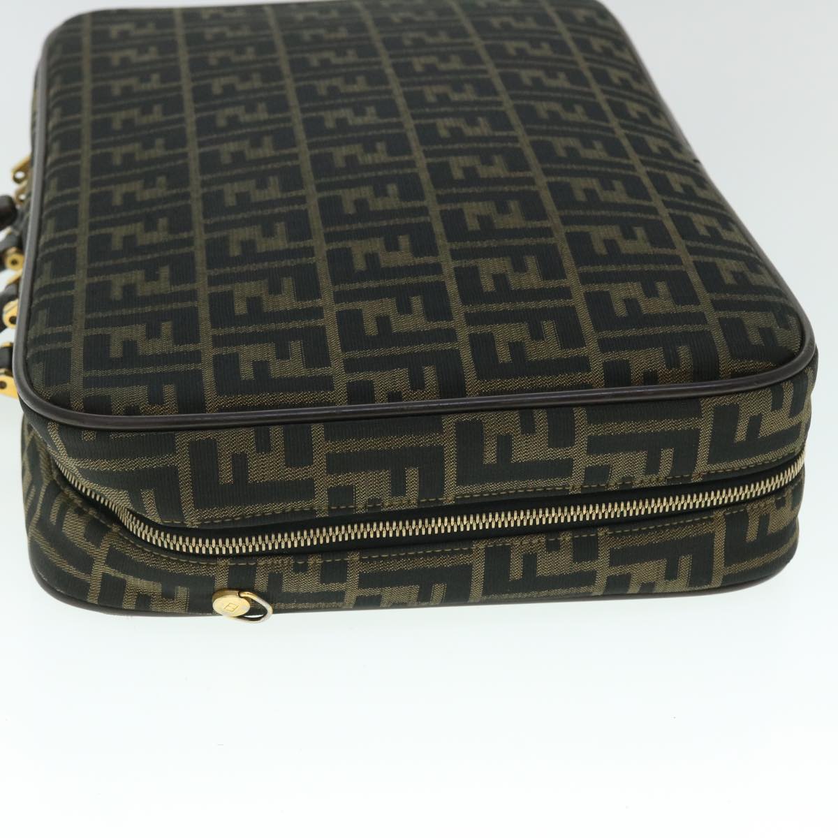 Luxury FendiZucca Canvas Hand Bag Black Brownyk8377B