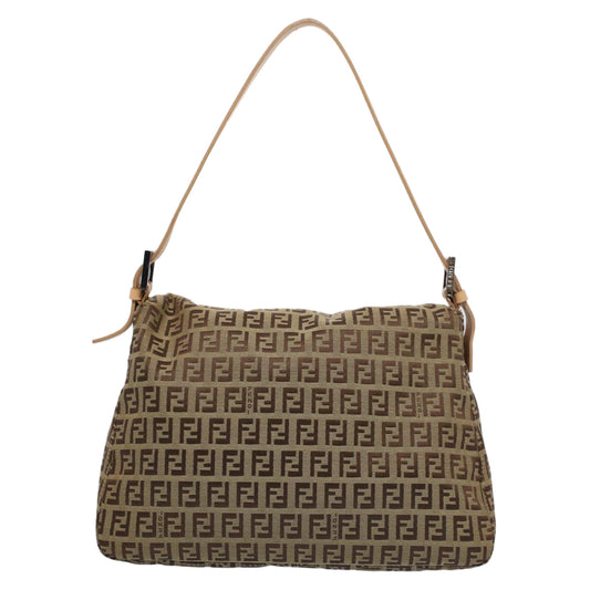 Luxury FendiZucchino Canvas Mamma Baguette Shoulder Bag Beigeyk8498