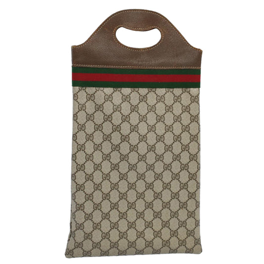 Luxury Gucci GG Canvas Web Sherry Line Hand Bag PVC Leather Beige Red Green  8507