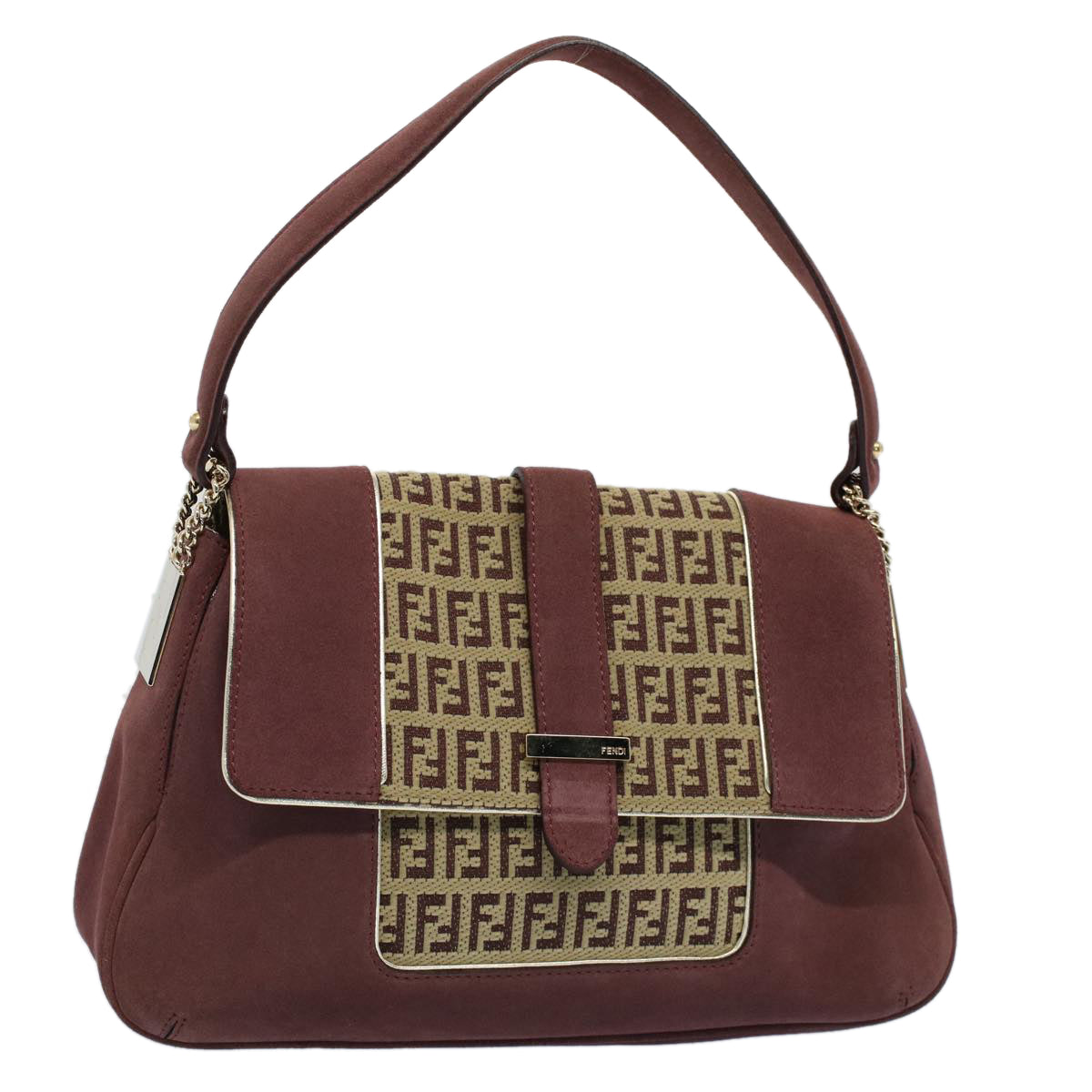 Luxury FendiZucchino Canvas Chain Shoulder Bag Beigeyk8513