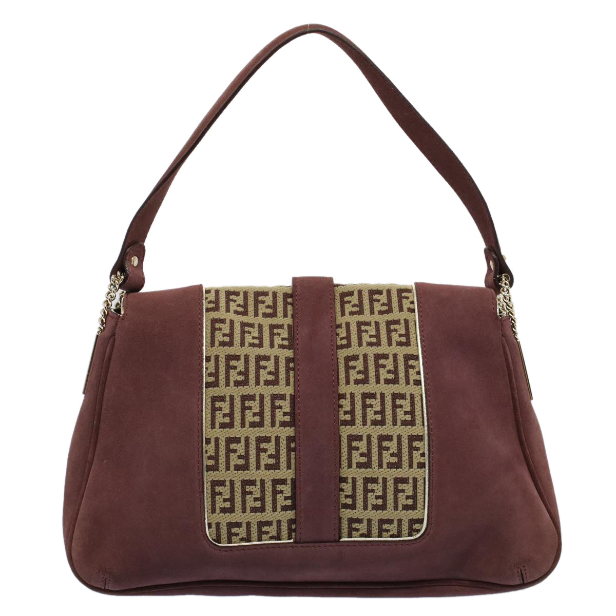 Luxury FendiZucchino Canvas Chain Shoulder Bag Beigeyk8513