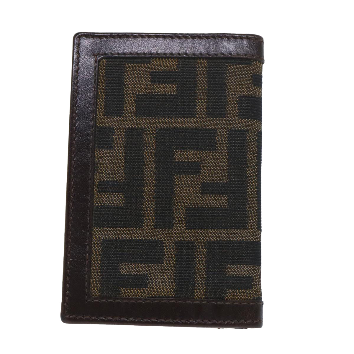 Luxury FendiZucca Canvas Card Case Black Brownyk8552