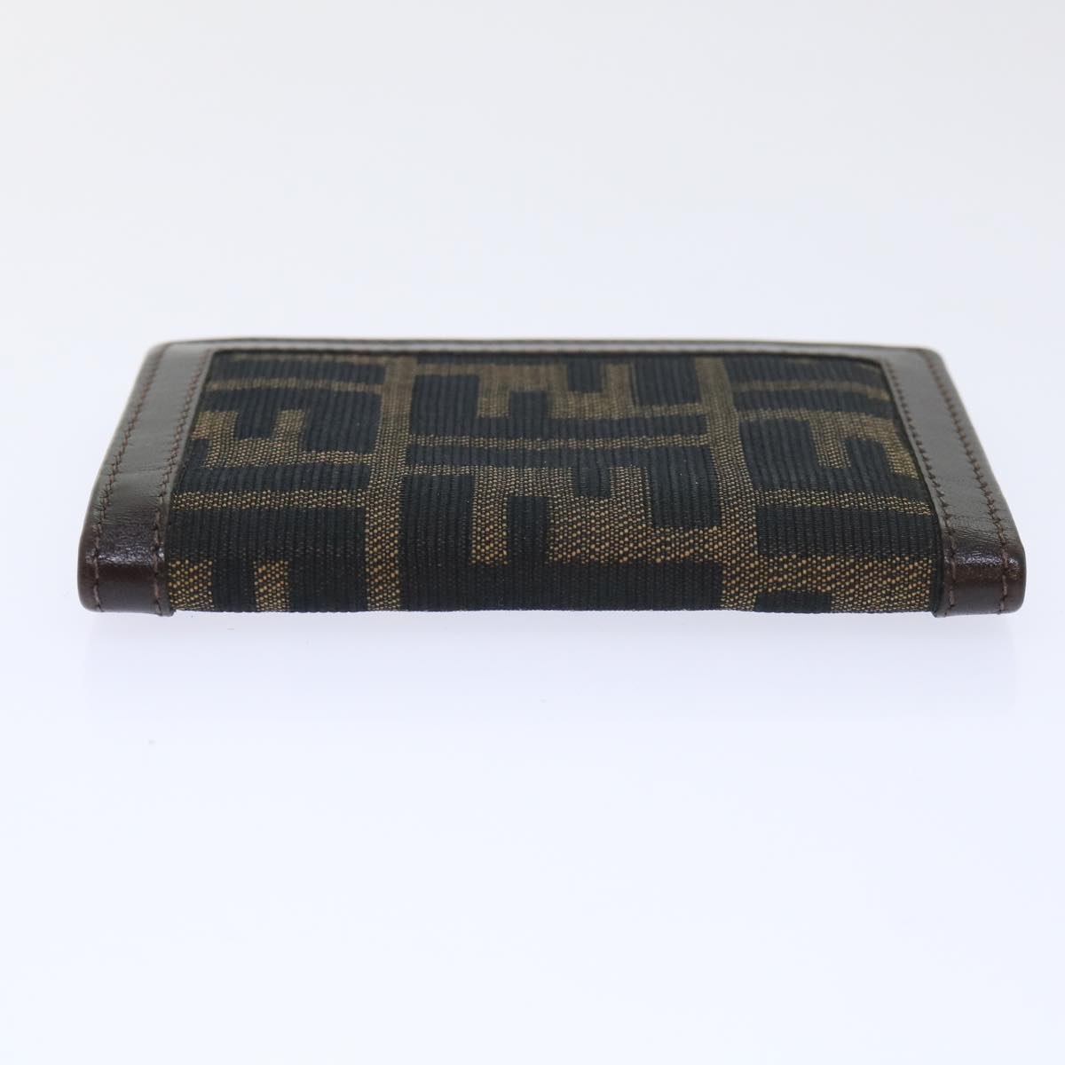 Luxury FendiZucca Canvas Card Case Black Brownyk8552