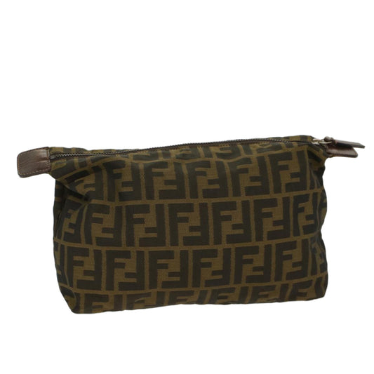 Luxury FendiZucca Canvas Pouch Black Brownyk8572