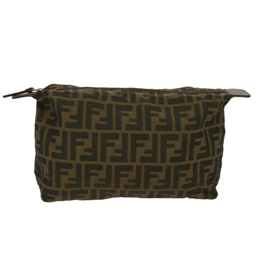 Luxury FendiZucca Canvas Pouch Black Brownyk8572