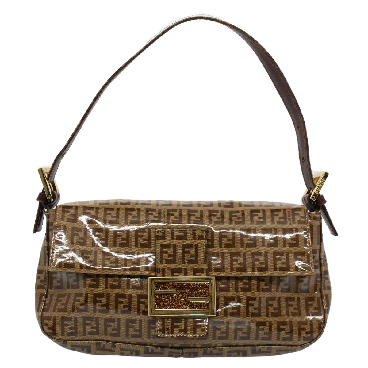 Luxury FendiZucchino Canvas Mamma Baguette Shoulder Bag Enamel Beigeyk8584