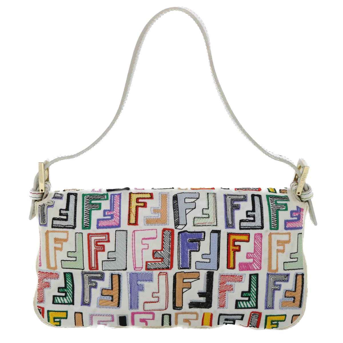 Luxury FendiZucca Canvas Embroidery Mamma Baguette Bag 2way Multicoloryk8631A