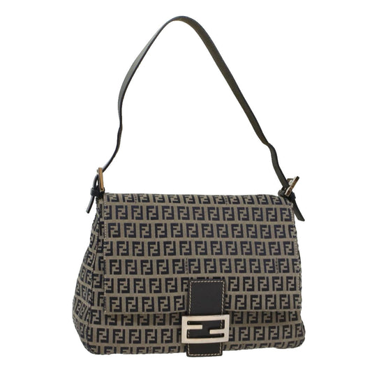 Luxury FendiZucchino Canvas Mamma Baguette Shoulder Bag Navyyk8650