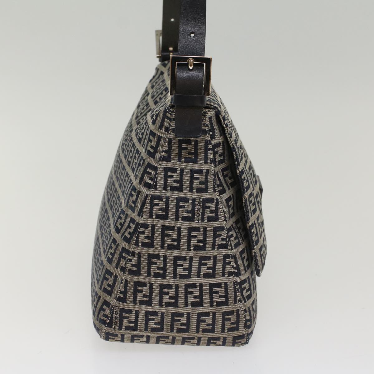 Luxury FendiZucchino Canvas Mamma Baguette Shoulder Bag Navyyk8650