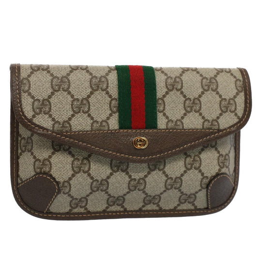 Luxury Gucci GG Canvas Web Sherry Line Pouch Beige Red Green 14 14 5205  8690