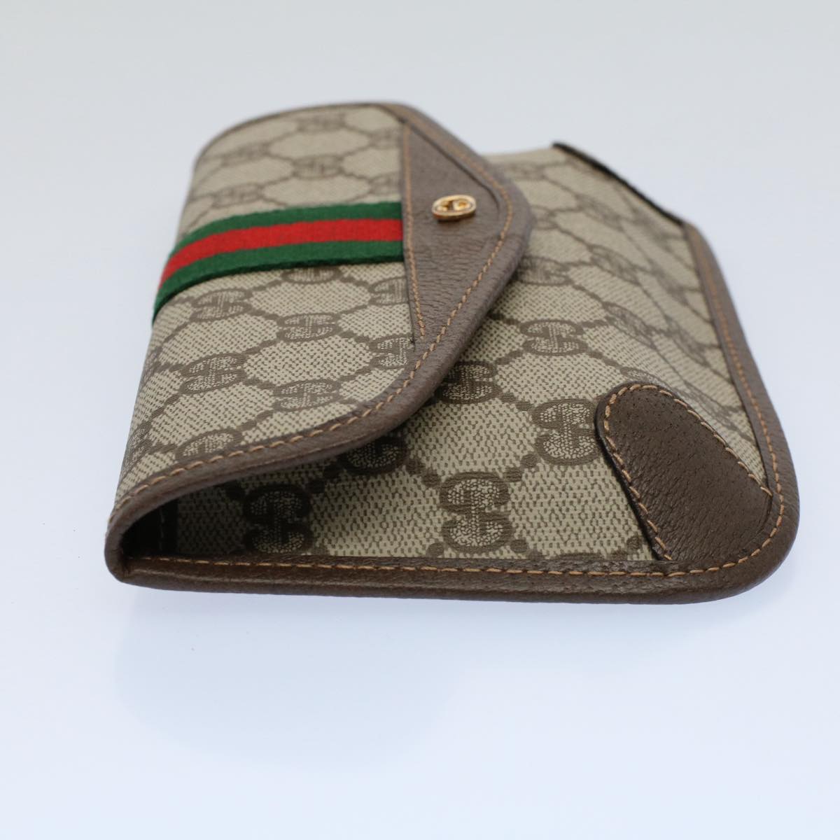 Luxury Gucci GG Canvas Web Sherry Line Pouch Beige Red Green 14 14 5205  8690