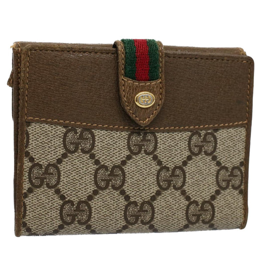 Luxury Gucci GG Canvas Wallet PVC Leather Beige  8700