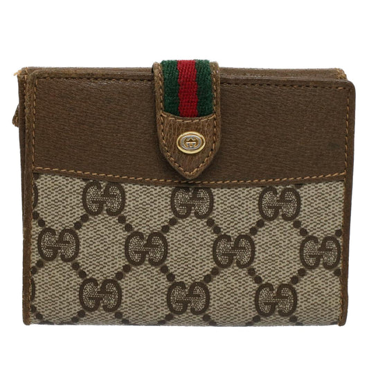 Luxury Gucci GG Canvas Wallet PVC Leather Beige  8700