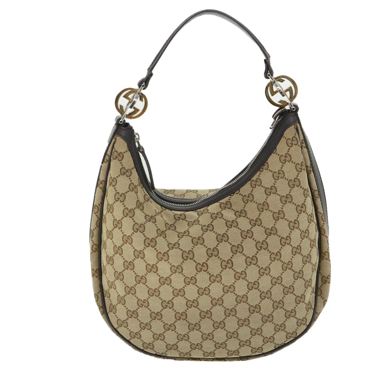 Luxury Gucci GG Canvas Shoulder Bag Beige 232962  8702