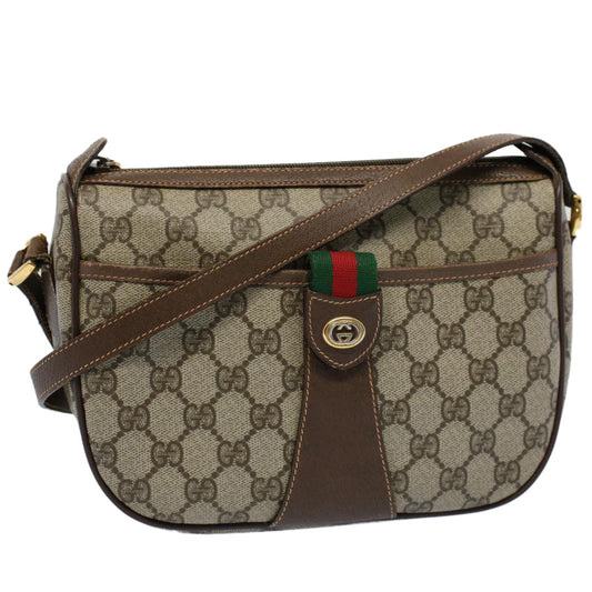 Luxury Gucci GG Canvas Web Sherry Line Shoulder Bag Beige Red 89 02 032  8711