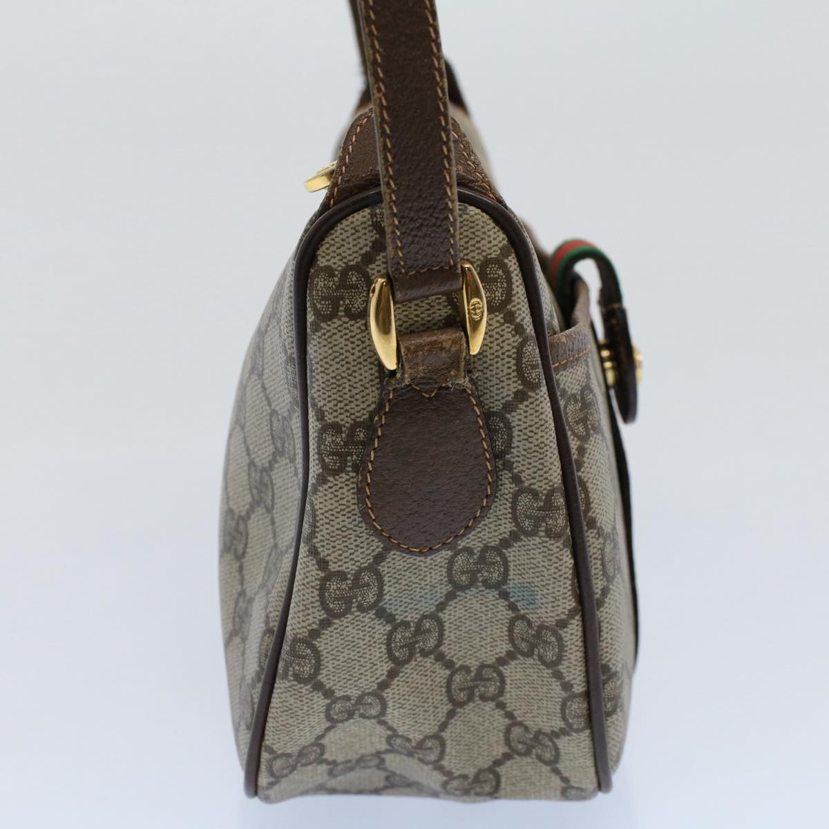 Luxury Gucci GG Canvas Web Sherry Line Shoulder Bag Beige Red 89 02 032  8711