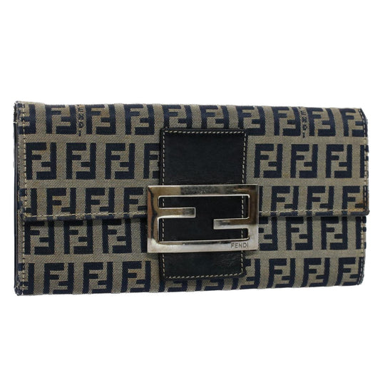 Luxury FendiZucchino Canvas Wallet Navyyk8715