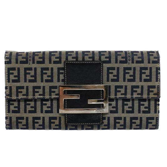 Luxury FendiZucchino Canvas Wallet Navyyk8715