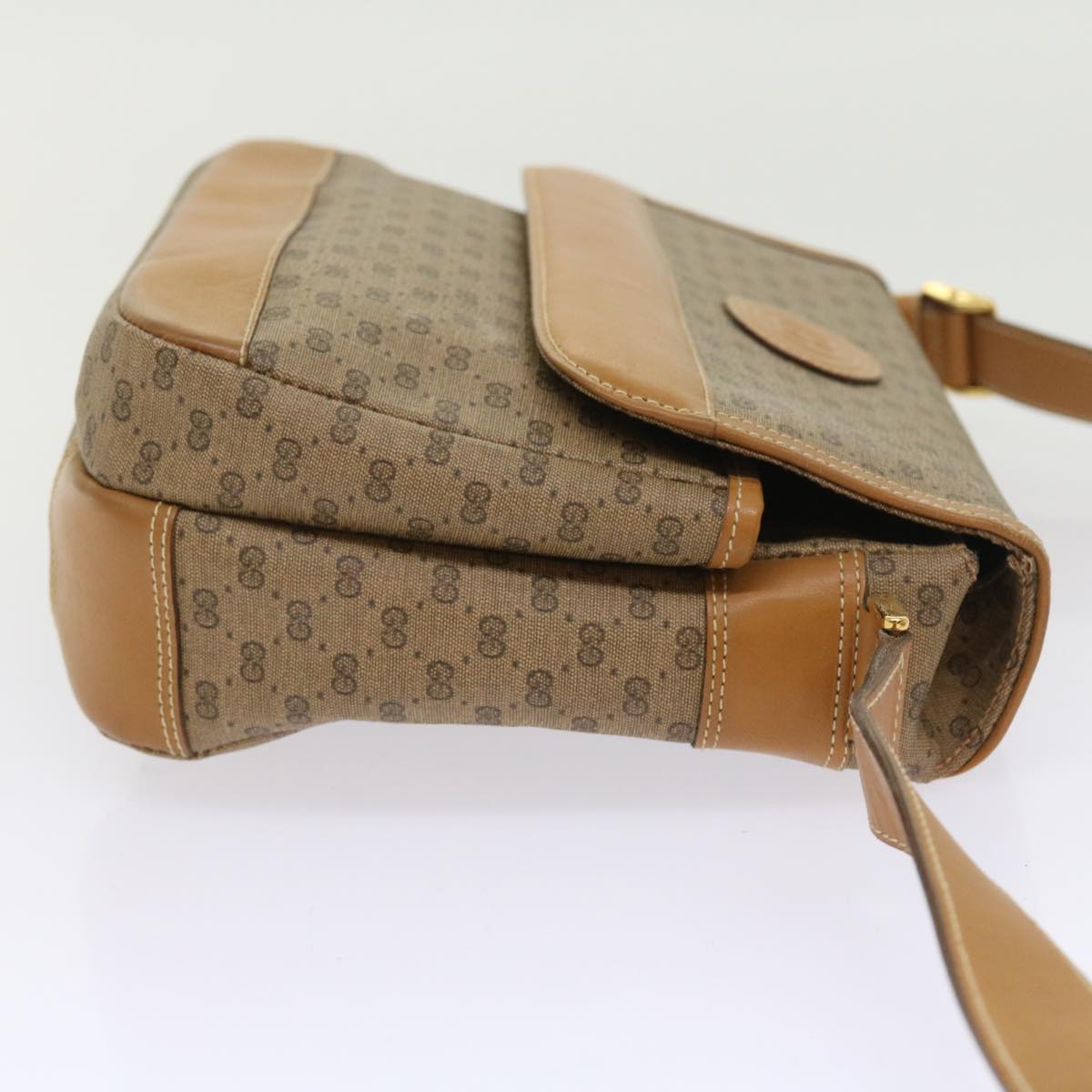 Luxury Gucci Micro GG Canvas Shoulder Bag PVC Leather Beige  8723