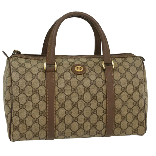 Luxury Gucci GG Canvas Boston Bag PVC Leather Beige 002 123 6842  8724