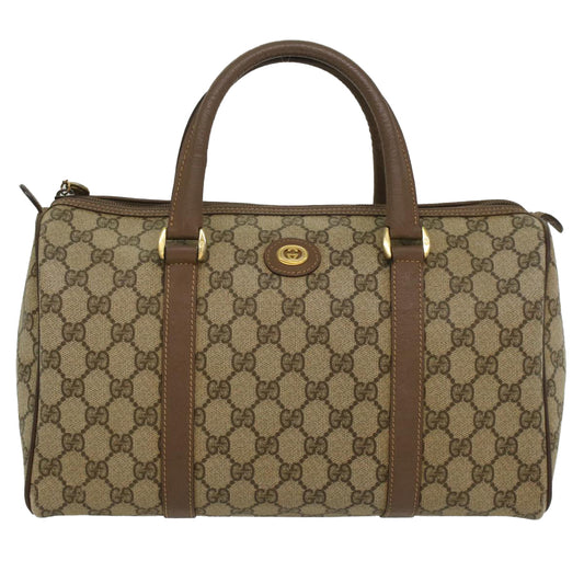 Luxury Gucci GG Canvas Boston Bag PVC Leather Beige 002 123 6842  8724