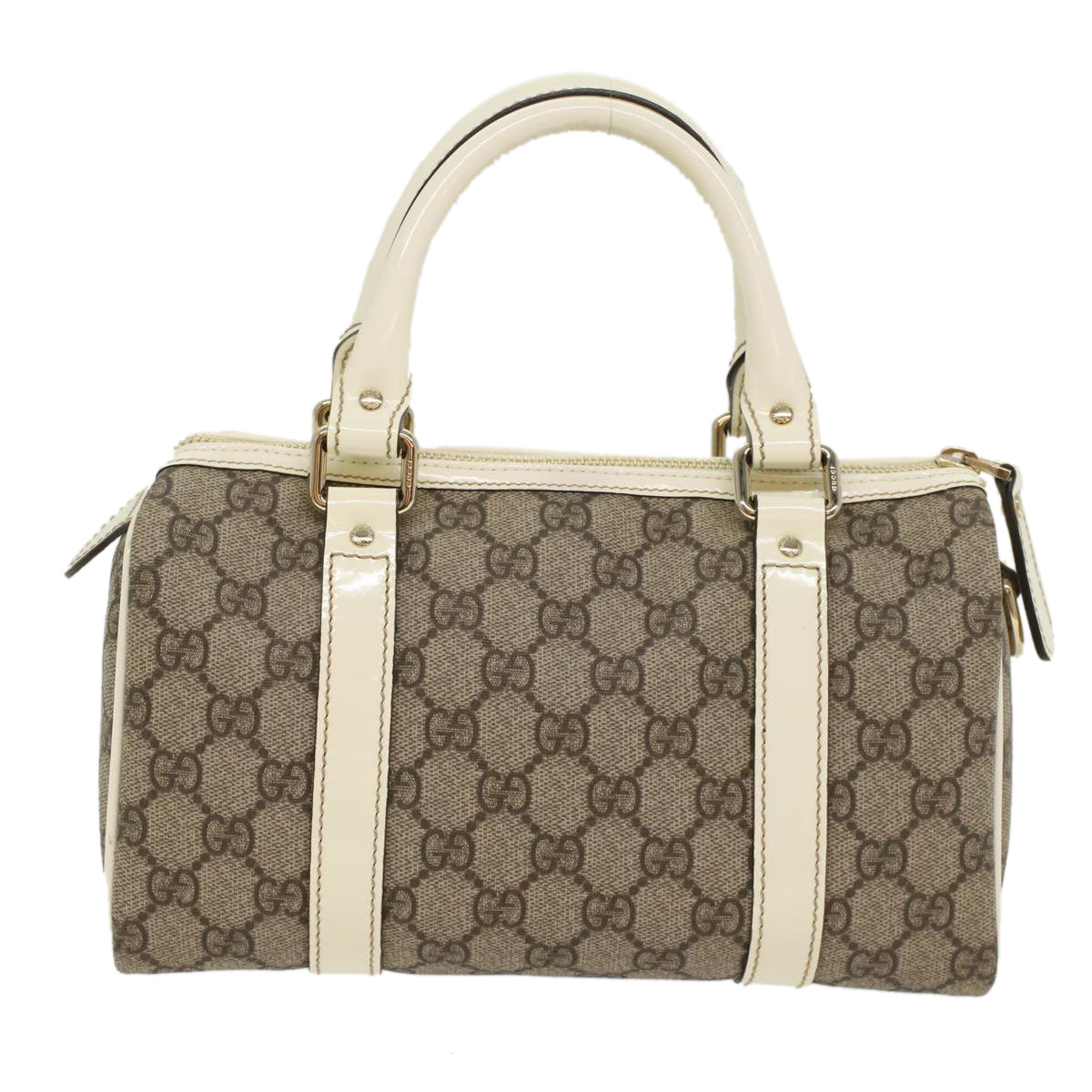 Luxury Gucci GG Canvas Mini Boston Bag PVC Leather Beige 193604  8727