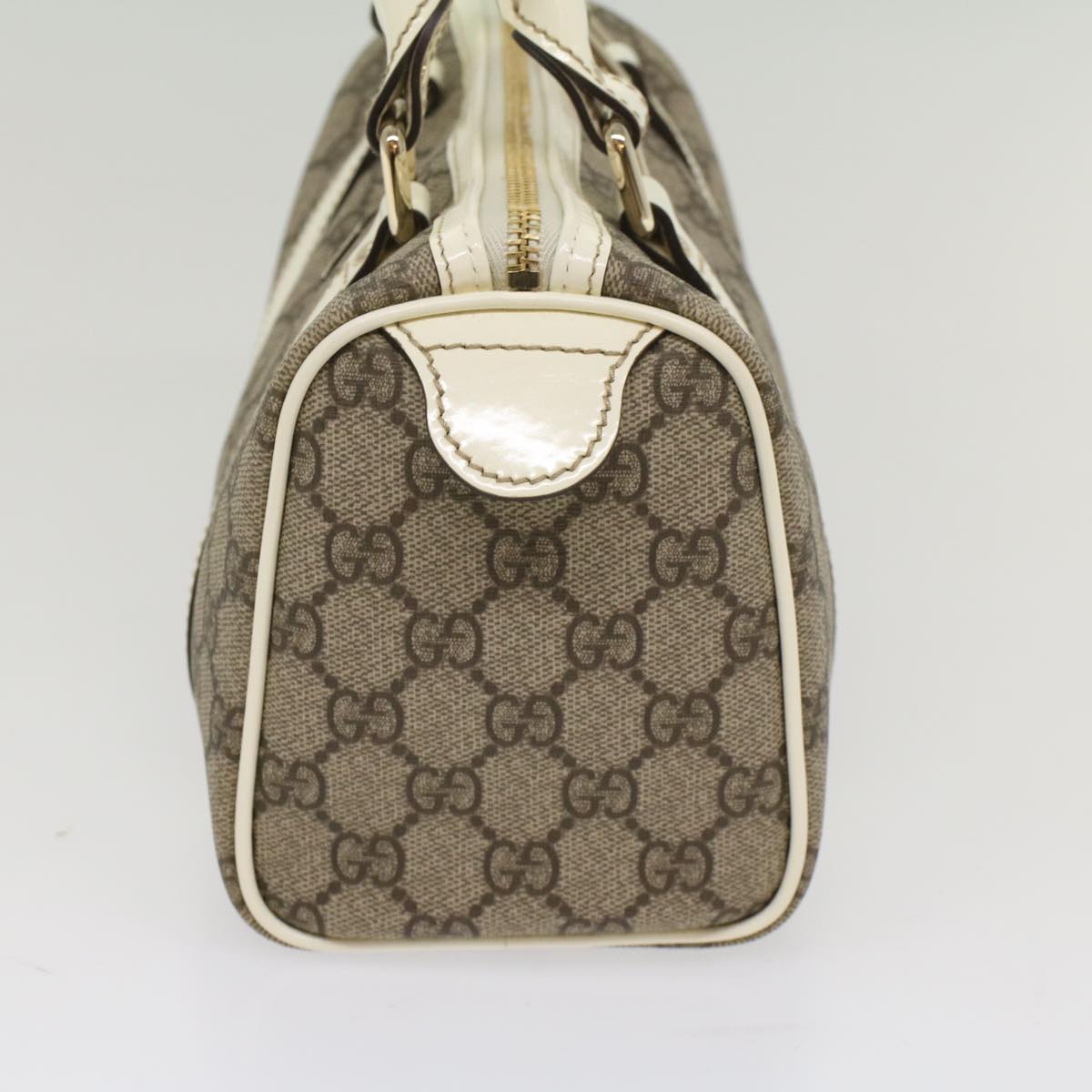 Luxury Gucci GG Canvas Mini Boston Bag PVC Leather Beige 193604  8727