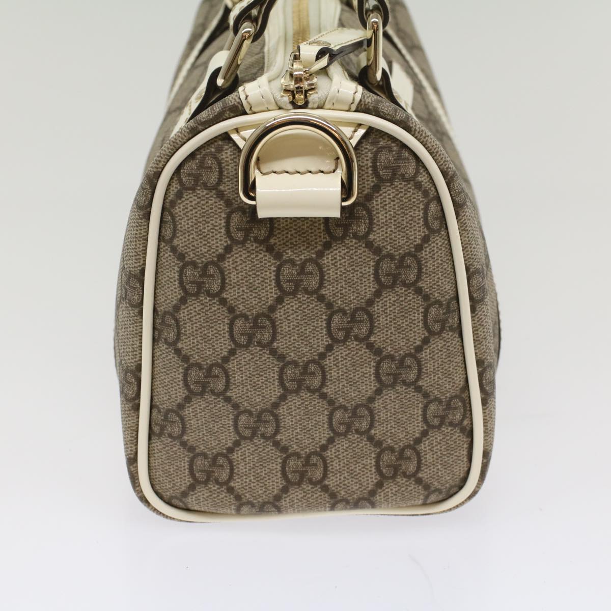 Luxury Gucci GG Canvas Mini Boston Bag PVC Leather Beige 193604  8727