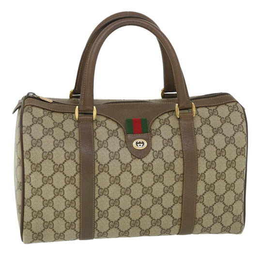 Luxury Gucci GG Canvas Web Sherry Line Boston Bag Beige Red Green 40 02 007  8731