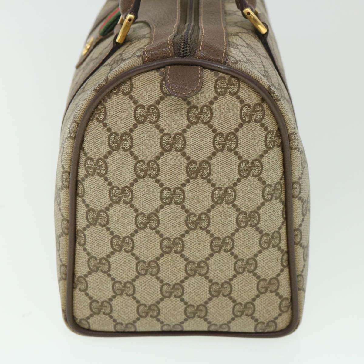 Luxury Gucci GG Canvas Web Sherry Line Boston Bag Beige Red Green 40 02 007  8731