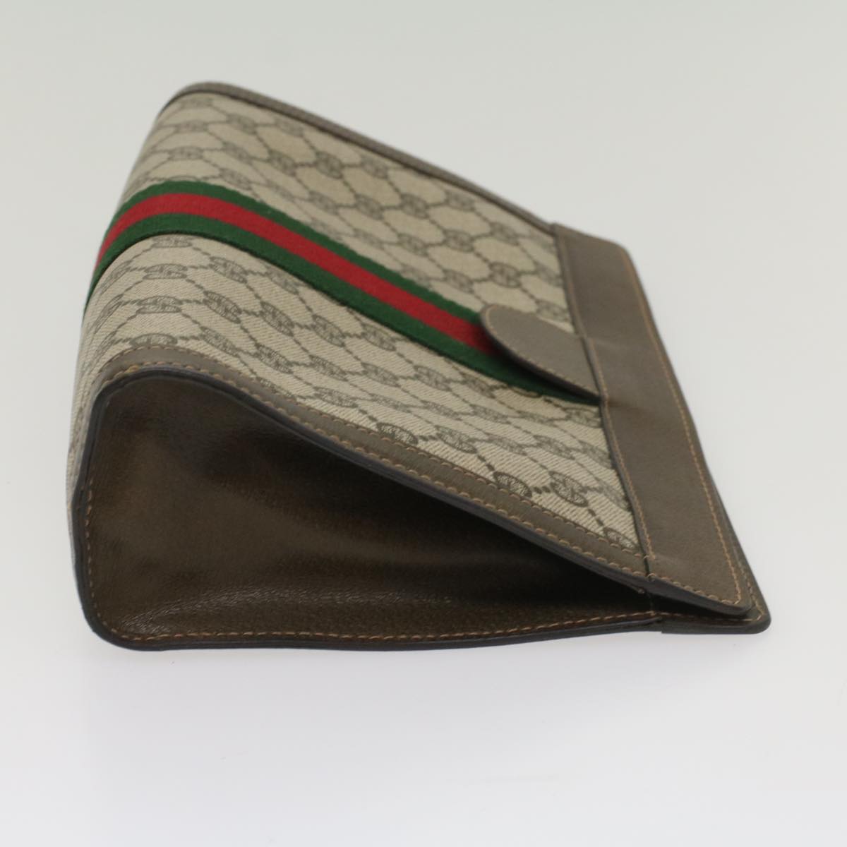 Luxury Gucci GG Canvas Web Sherry Line Clutch Bag Beige Red 67 014 2125  8758